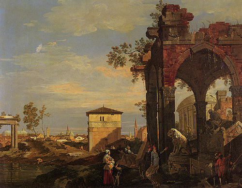 Paysage avec des ruines - Giovanni Antonio Canal