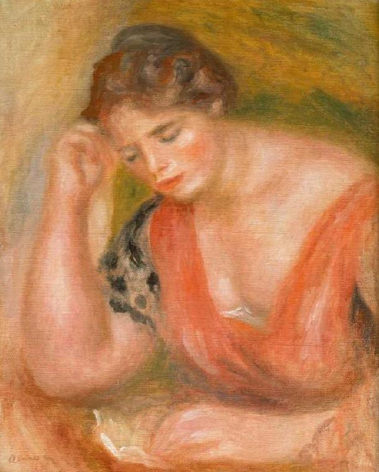 Lecture jeune femme dans la tenue rouge - Pierre-Auguste Renoir