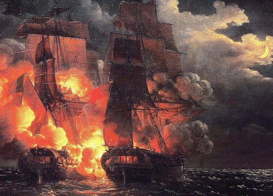 Combat naval en vue des îles Loz 7 février 1813 - Louis Philippe Crepin