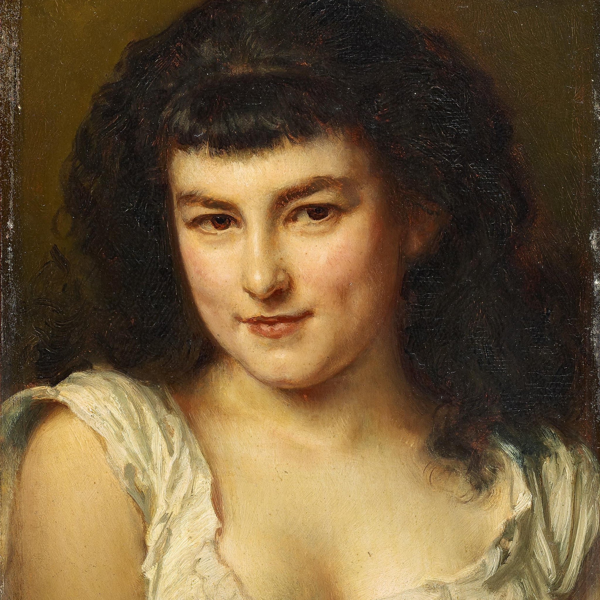 Portrait d'une jeune fille - Ludwig Knaus