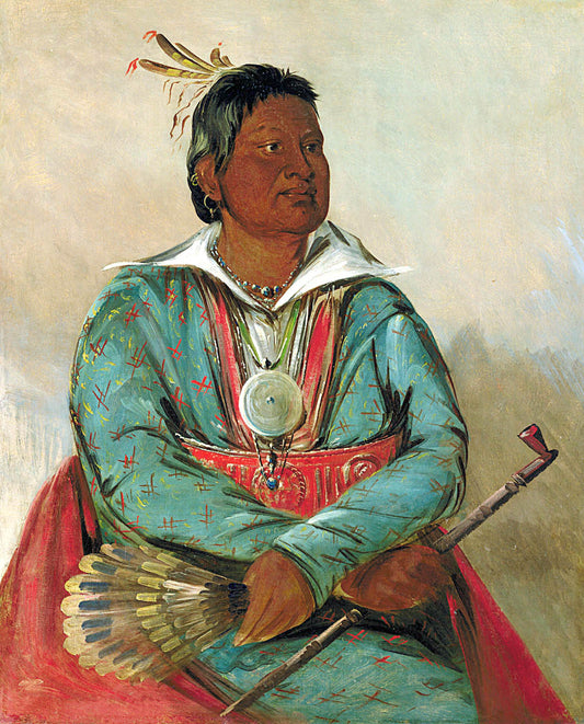 Mó-sho-la-túb-bee, He Who Puts Out and Kills, Chief of the Tribe - George Catlin