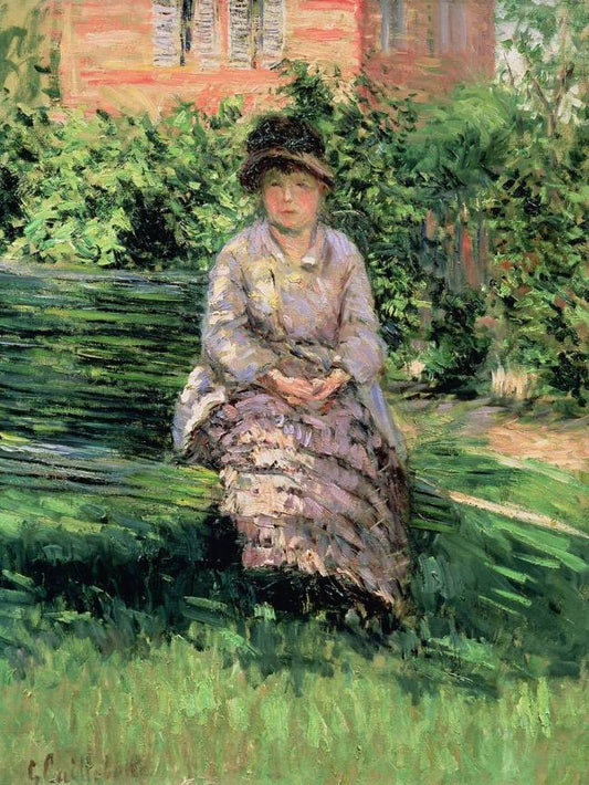 Madame Renoir (1860-1915) dans le jardin du Petit-Gennevilliers - Caillebotte