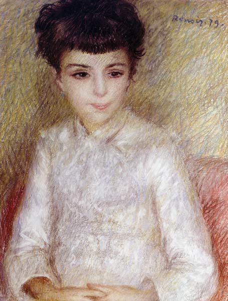Portrait d'une fille aux cheveux bruns - Pierre-Auguste Renoir