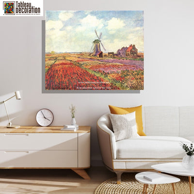 Champs de tulipes en Hollande - Tableau Monet