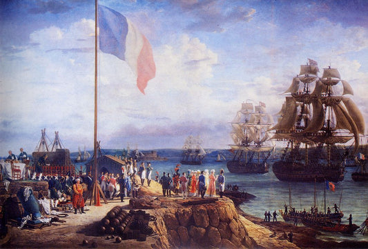 Napoléon et Marie Louise assistant à la parade de l'escadrille à Cherbourg, en 1811 - Louis Philippe Crepin
