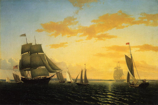 Le port de New Bedford au coucher du soleil - William Bradford