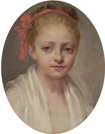 Portrait d'une fille, dans une chemise blanche  - Nicolas Bernard Lépicié