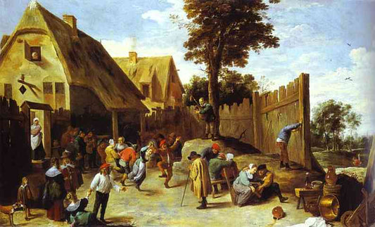 Paysans dansant devant une auberge - David The Younger Teniers