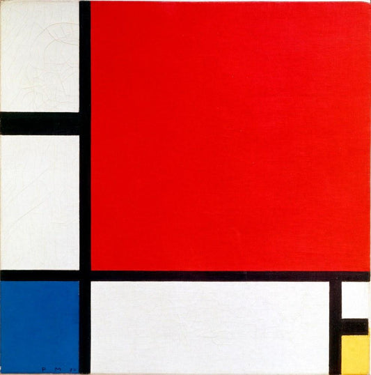 Composition avec du rouge du bleu et du jaune - Mondrian