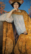 Portrait d'une femme en robe dorée, peint en collaboration avec Ernst Klimt (1864-92) Franz Mat - Gustav Klimt