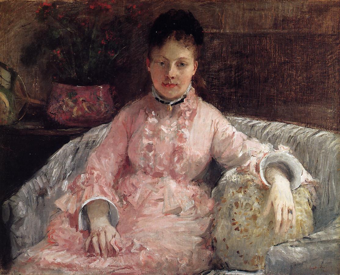 Portrait of a Woman in a pink dress - Berthe Morisot