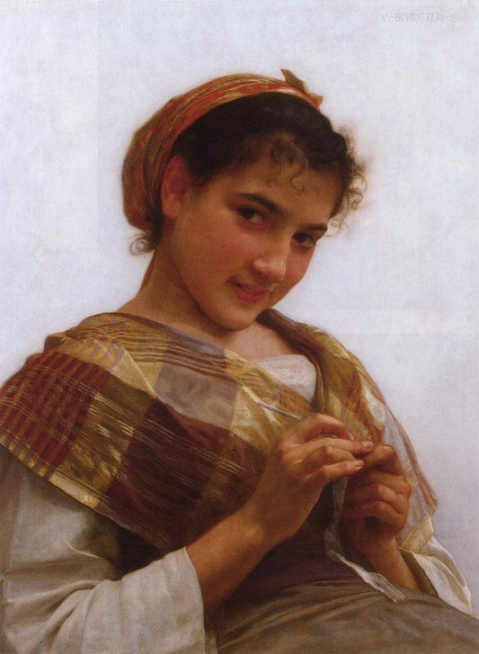 Portrait d'une jeune fille au crochet - William Bouguereau