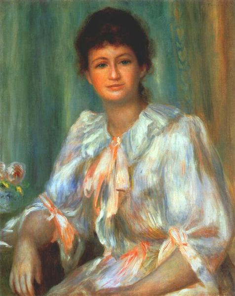 Portrait d'une jeune femme en blanc - Pierre-Auguste Renoir