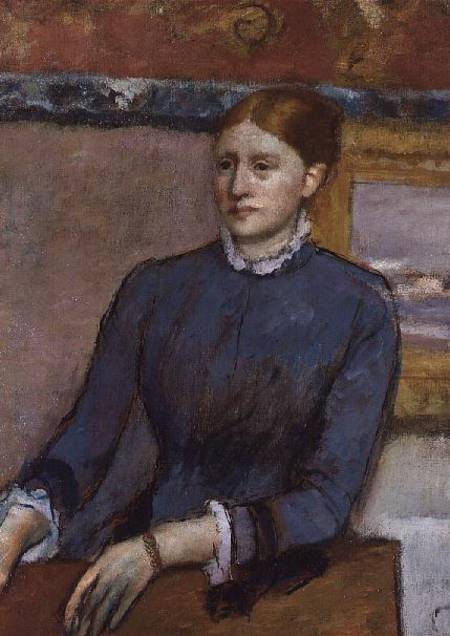 Portrait d'Hélène Rouart dans le bureau de son père, détail d'Hélène - Edgar Degas