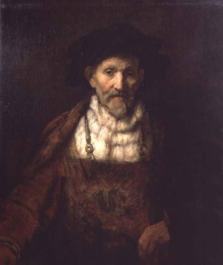 Portrait d'un vieil homme en costume d'époque - Rembrandt van Rijn