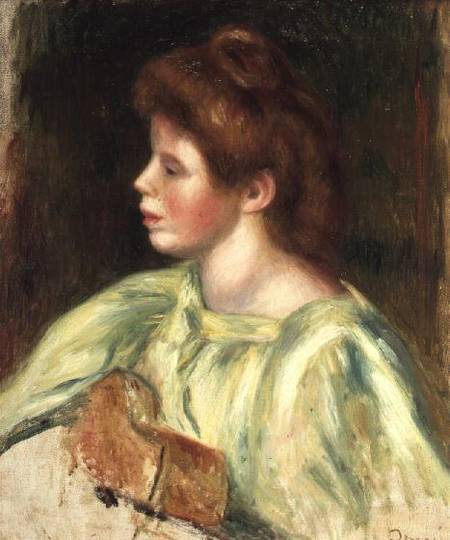 Portrait d'une femme jouant de la guitare - Pierre-Auguste Renoir