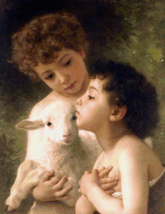 Enfants avec agneau - William Bouguereau