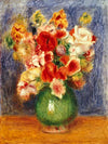 Nature morte avec des fleurs dans un vase vert - Pierre-Auguste Renoir