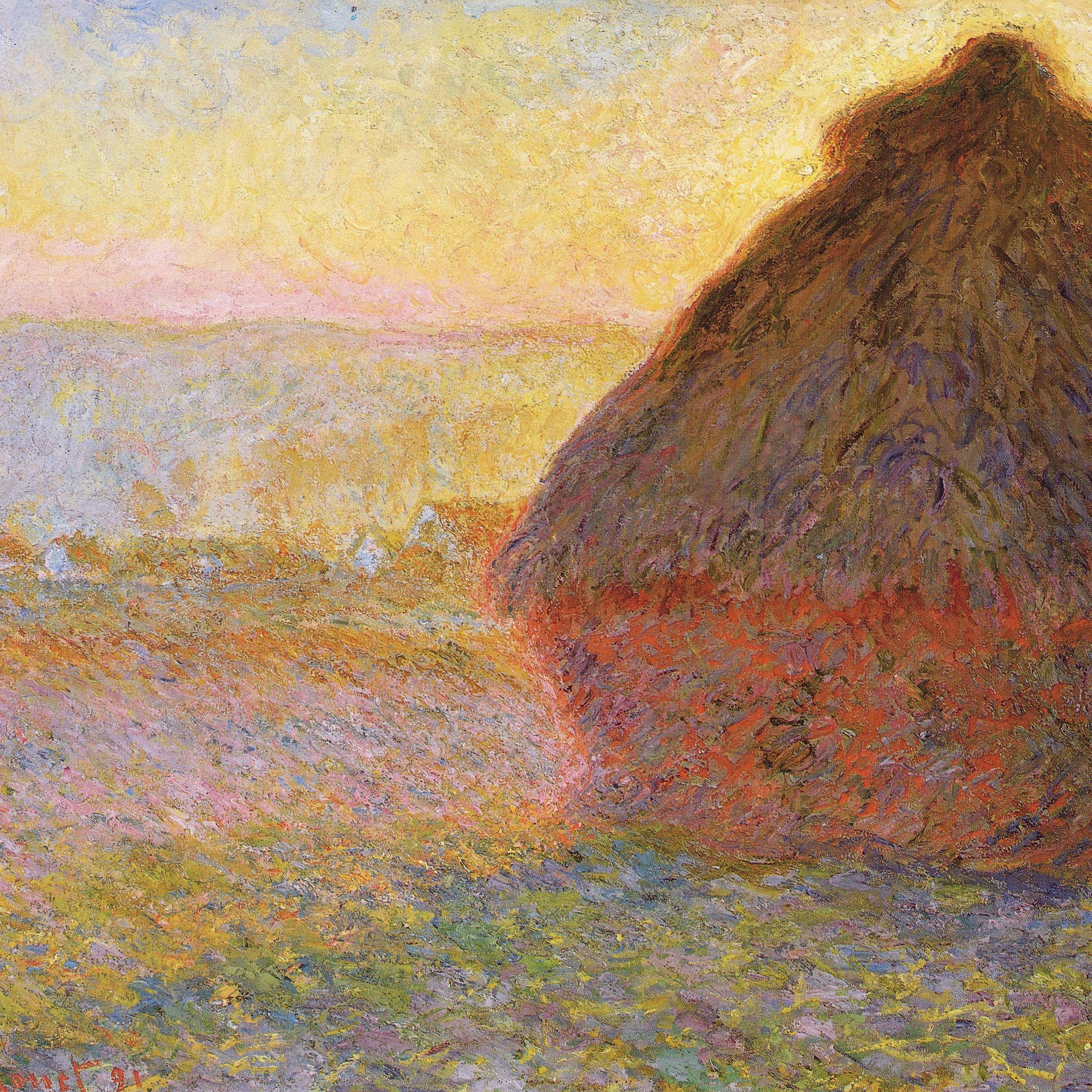 Meule, crépuscule - Claude Monet