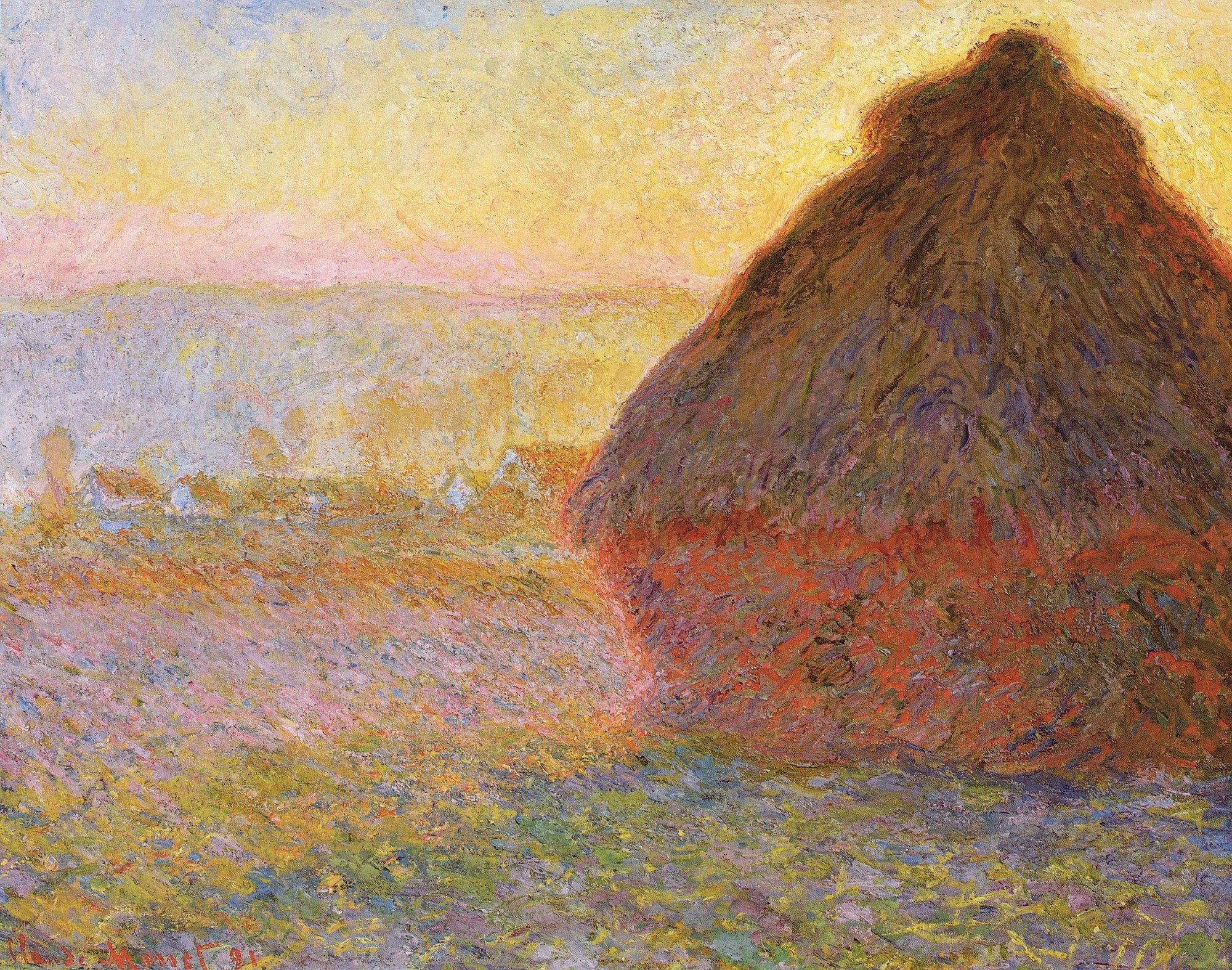 Meule, crépuscule - Claude Monet