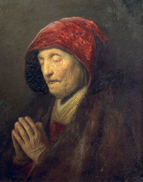 Vieille femme en train de prier - Rembrandt van Rijn
