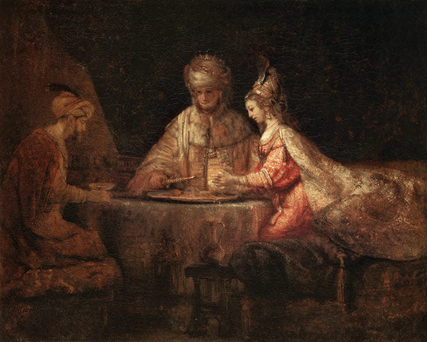 Assuérus, Haman et Esther - Rembrandt van Rijn