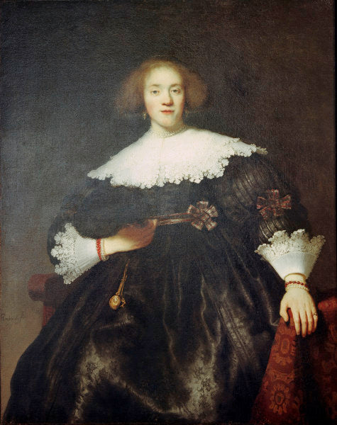 Portrait d'une femme avec un éventail - Rembrandt van Rijn