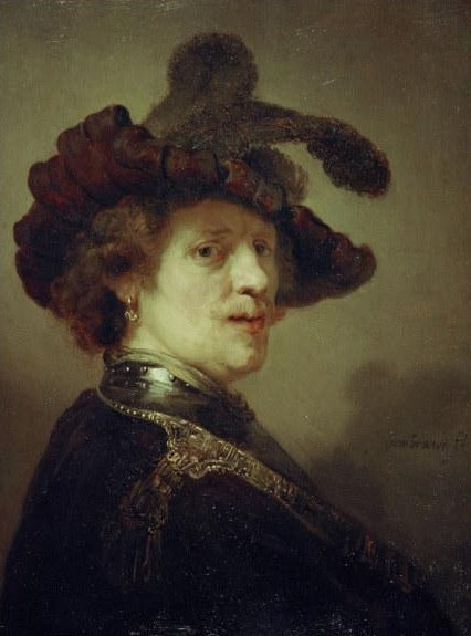 Autoportrait avec chapeau à plumes - Rembrandt van Rijn