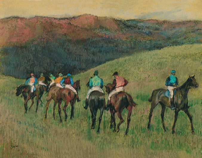 Chevaux de course dans un paysage - Edgar Degas