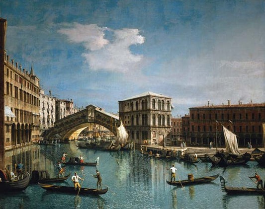 Le pont du Rialto, Venise de Giovanni Antonio Canal