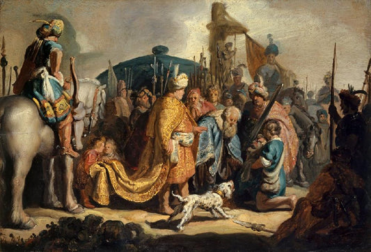 David transmet la tête de Goliaths au roi Saul - Rembrandt van Rijn