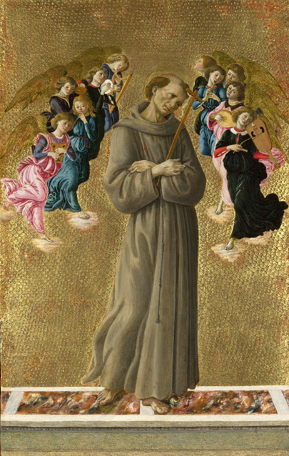 Saint François d'Assise avec des anges - Sandro Botticelli
