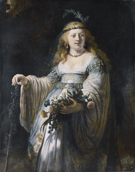 Saskia van Uylenburgh en costume arcadien - Rembrandt van Rijn