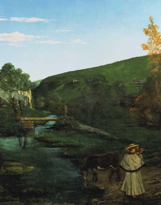 Moutons avec des ânes dans le paysage du Jura - Gustave Courbet