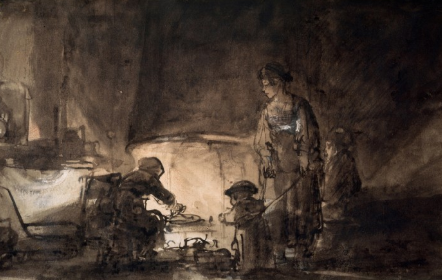 La cuisine de la maison de Rembrandt - Rembrandt van Rijn