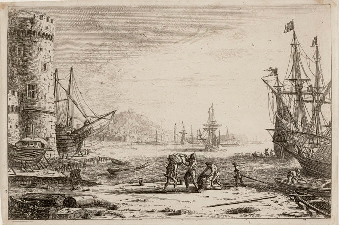 Seaport with a big tower - Claude Lorrain