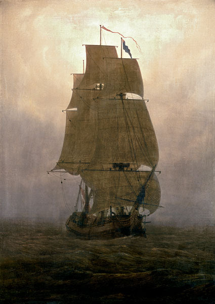 Segelschiff im Nebel - Caspar David Friedrich