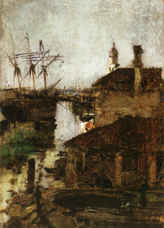 Ship and Dock, Venice - John Henry Twachtman