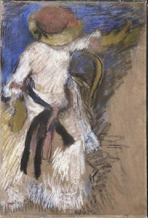 Dame étant assise dans la tenue blanche - Edgar Degas
