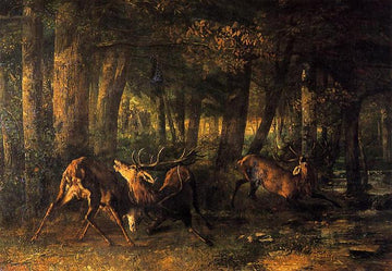 Le Rut du printemps Combat de cerfs - Gustave Courbet