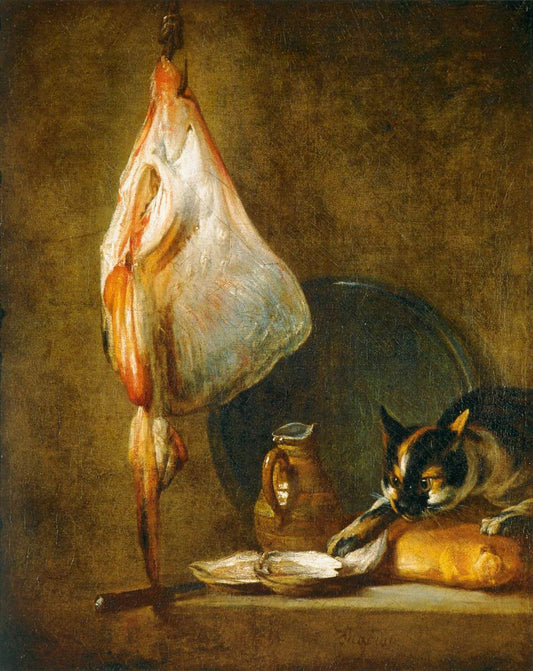Nature morte avec un chat et une raie - Jean Siméon Chardin
