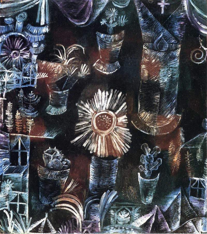 Vie avec la floraison de chardon - Paul Klee