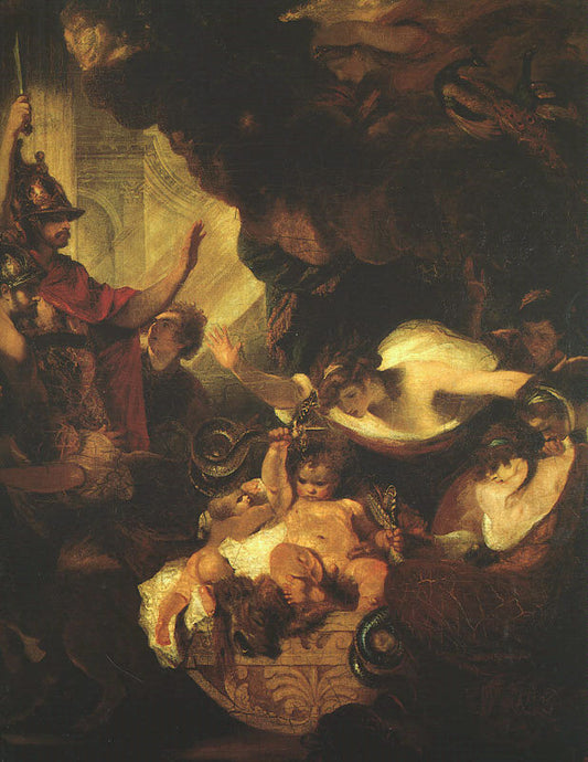 L'enfant Hercule étranglant des serpents dans sa crade - Joshua Reynolds