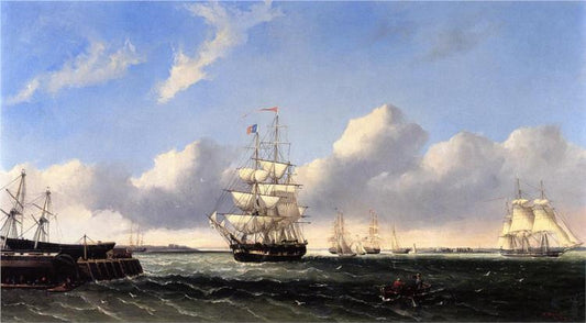 Le port de New Bedford depuis l'île Crow, 1854 - William Bradford