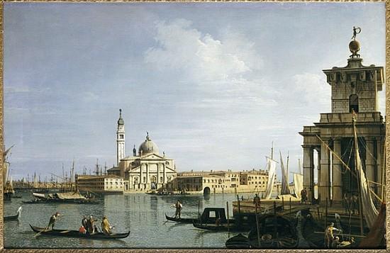 L'île de San Giorgio Maggiore, à Venise, avec la Punta della Dogana et de nombreux bateaux - Giovanni Antonio Canal