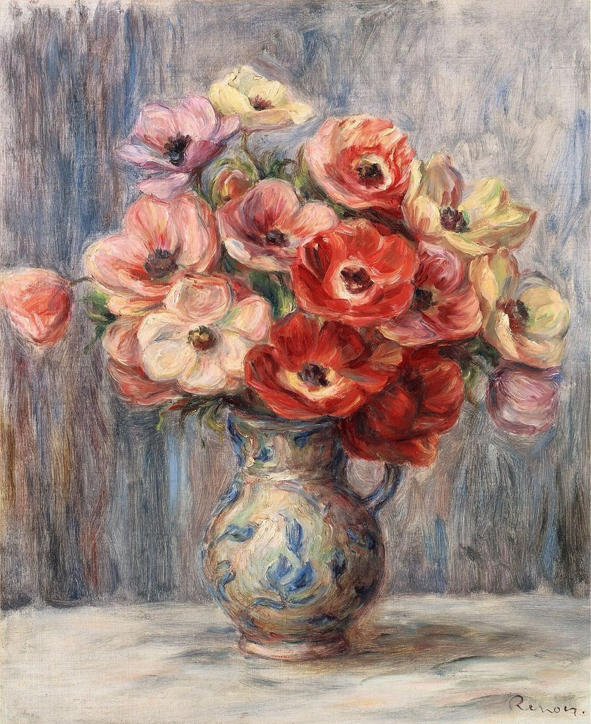 Botte de fleurs dans la cruche de céramique - Pierre-Auguste Renoir
