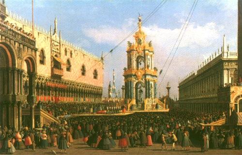 Venise, le festival Giovedi Grasso sur la Piazzetta - Giovanni Antonio Canal