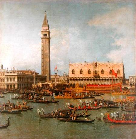 Vue du Palais de Saint-Marc, Venise, avec les préparatifs du mariage du Doge - Giovanni Antonio Canal