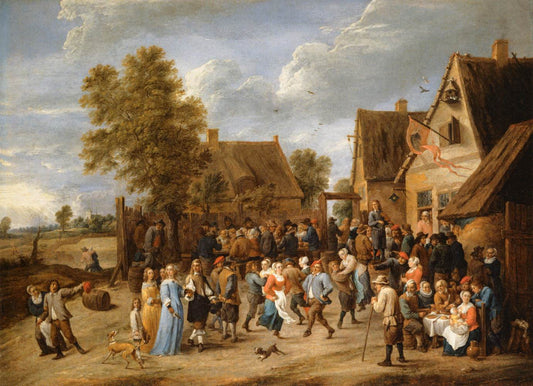 Village Revel avec un couple d'aristocrates - David The Younger Teniers
