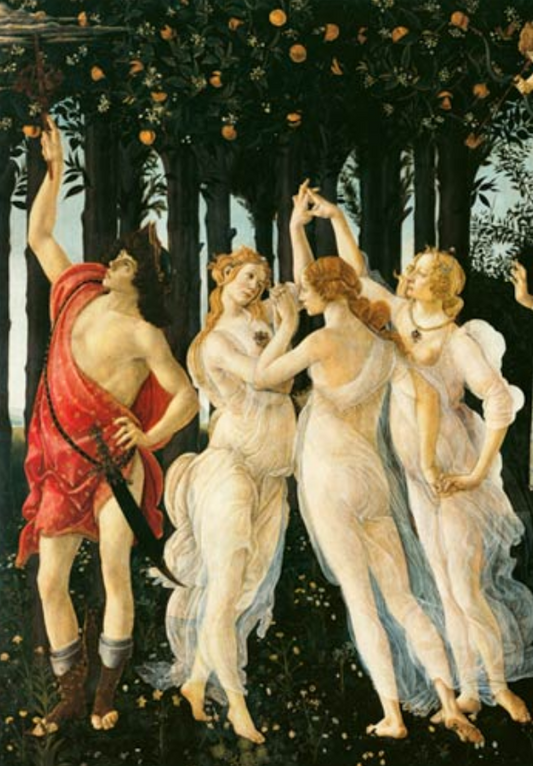 Primavera : Détail des Trois Grâces et de Mercure - Sandro Botticelli
